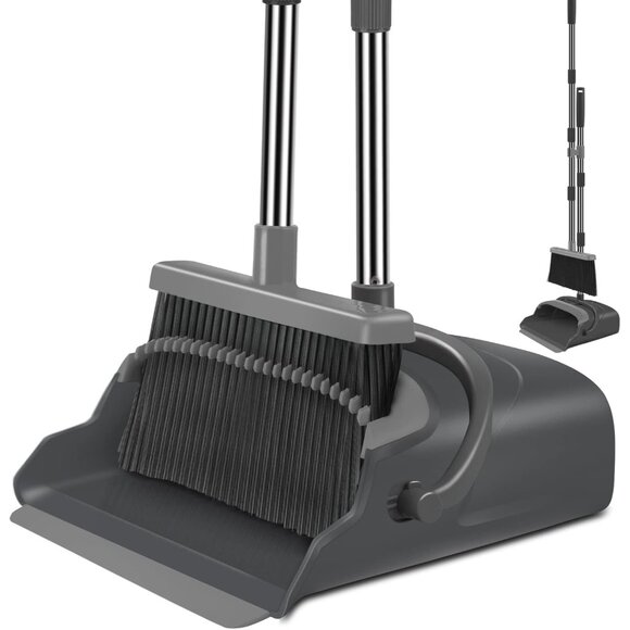 Broom and Dustpan Set for Home Office Indoor&Outdoor Sweeping Stand Up Broom